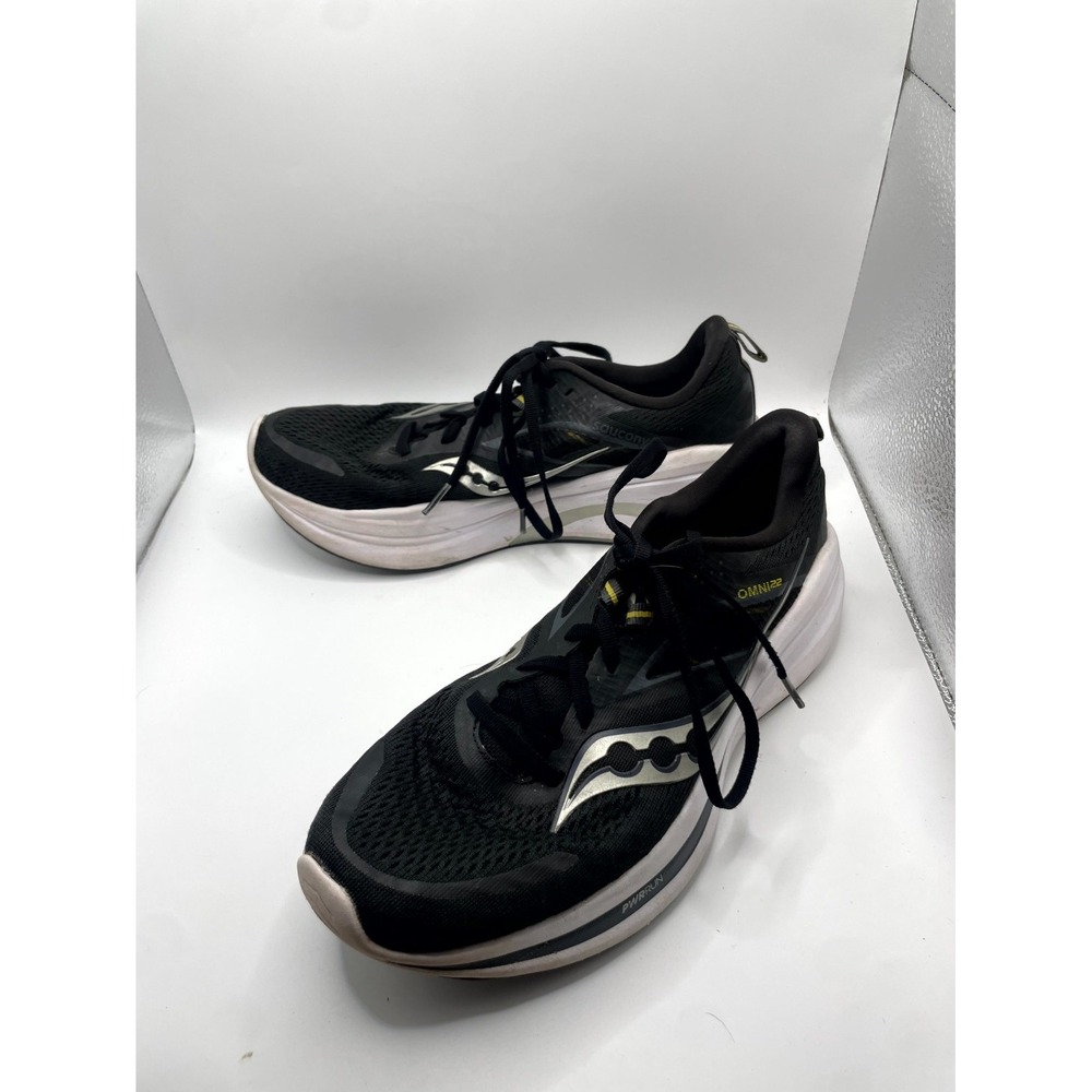 Saucony Omni 22 S10226-100 Womens US 9 Sneakers Black White Mesh Running Shoes
